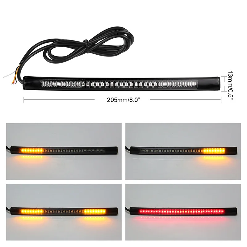 

Универсальные светодиодные сигнальные ленты 48SMD для электрического мотоцикла, Задний сигнал поворота, задний тормозной фонарь, водонепрон...