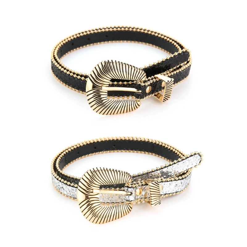 

Adult Belt with Shape Buckle Light Luxurious Ladies Full Sequin Waistband