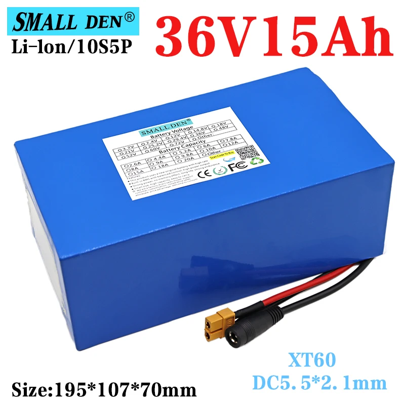 

36V 15Ah18650 lithium battery pack built-in same port 25A BMS 10S5P 1000W scooter electric bicycle modified rechargeable battery