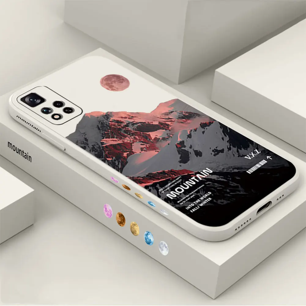 

Purple Blue Sunset Snow Mountain Phone Case For Redmi Note 12 11 11T 11R 11E 11S 10 10T 9 9S 9T 8 7 7S Pro Plus Max 4G 5G Cover