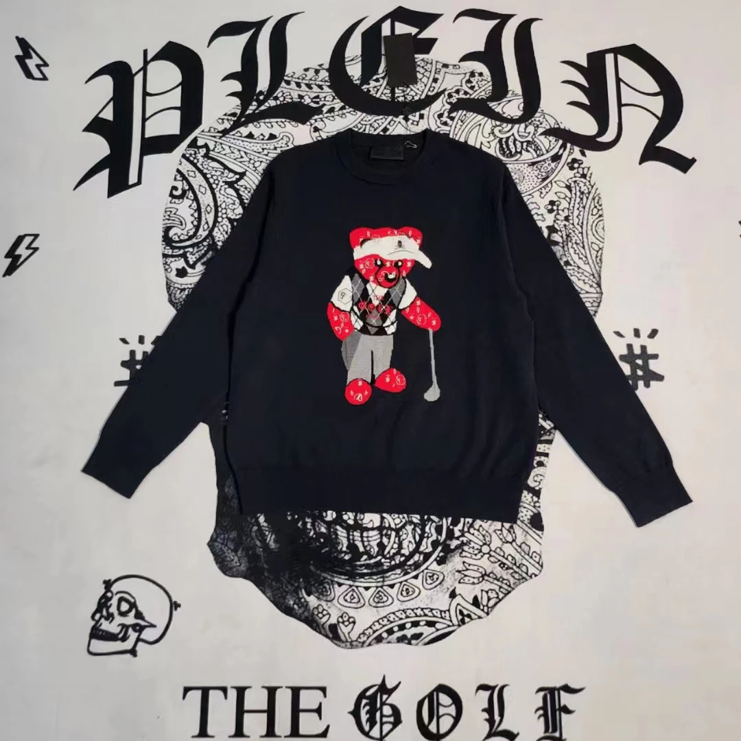 

2023 Autumn And Winter New Men's Golf Sweater Pattern Cardigan Round Neck Casual Warm Top