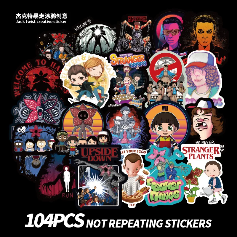 

100 шт., наклейки на шлем «очень странные дела»