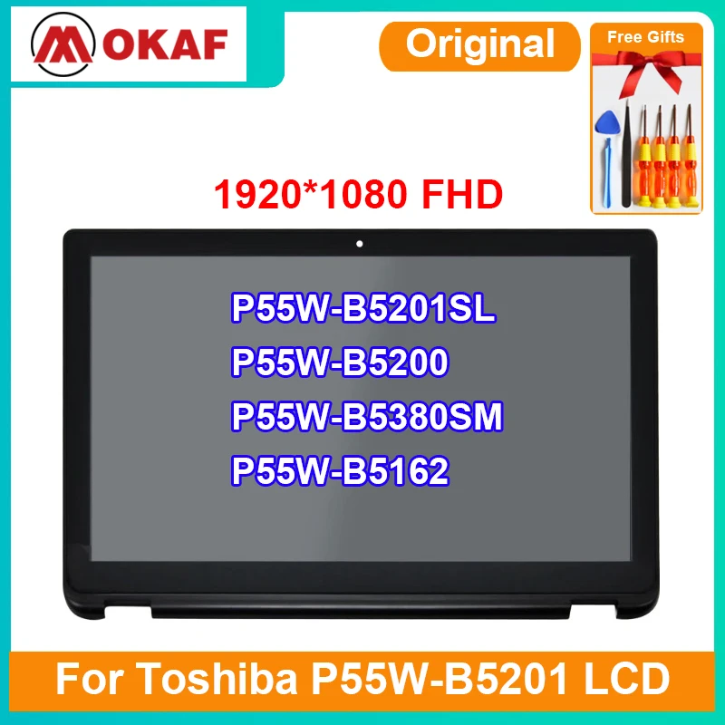 

OKANFU Original 15.6" Laptop LCD Touch Screen Digitizer For Toshiba P55W-B5201 P55W-B5201SL P55W-B5200 P55W-B5380SM P55W-B5162