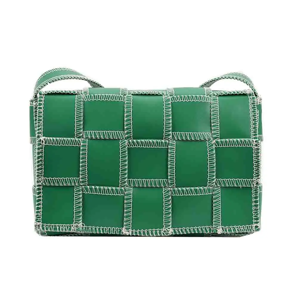 

Hot Sale Luxury Designer Bag Women Messenger Bags Leather Knited Female Shoulder Square Flap Bag Purse Sac A Main Black 2022 New