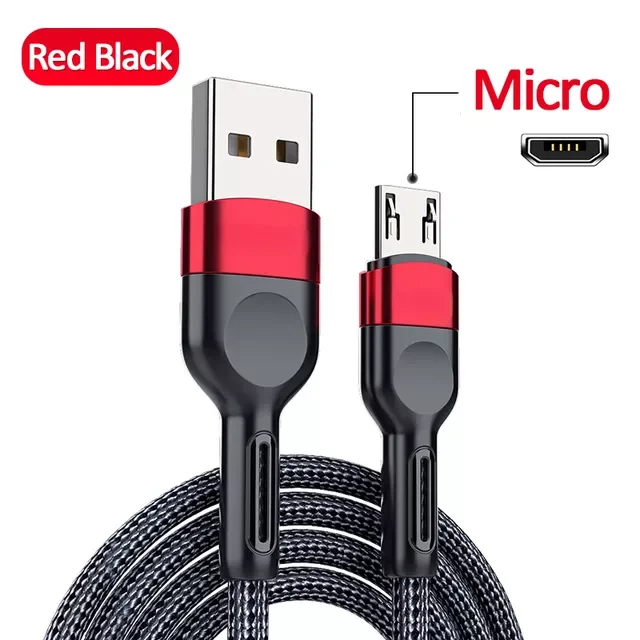 

Micro USB 3A Fast Charging Charger Microusb Wire Cord Redmi Mobile Data 3M