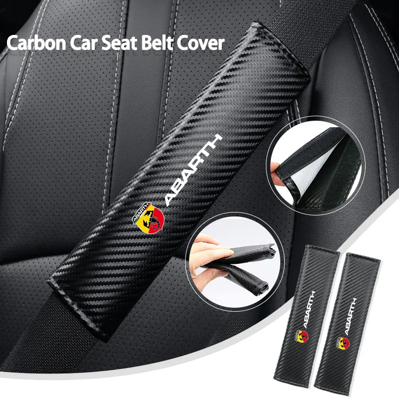 

Carbon Car Seat Safety Belt Protector For Fiat Grande Punto Abarth Tipo Stilo Ducato Palio 500x Bravo Linea Doblo