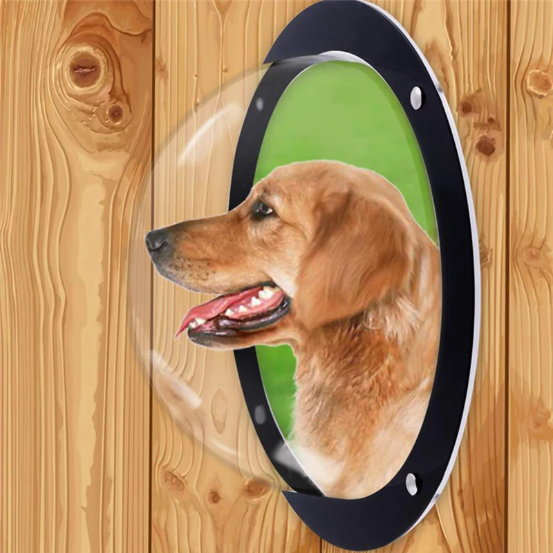 

Dog Porthole Window Round Transparent for Fence Pet Peek Look Out Durable Acrylic Reduced Barking Pet Supplies