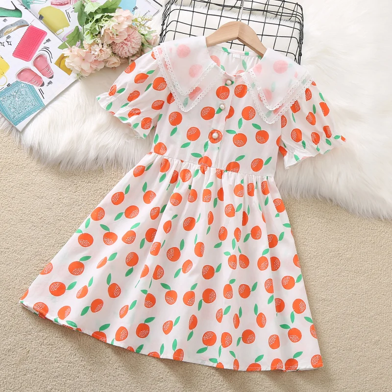 

Summer Long Chiffon Dresses for Girls Clothes Beach Short Sleeve Kids Elegant Party Dress Baby Children Costumes 6 8 10 12 Years