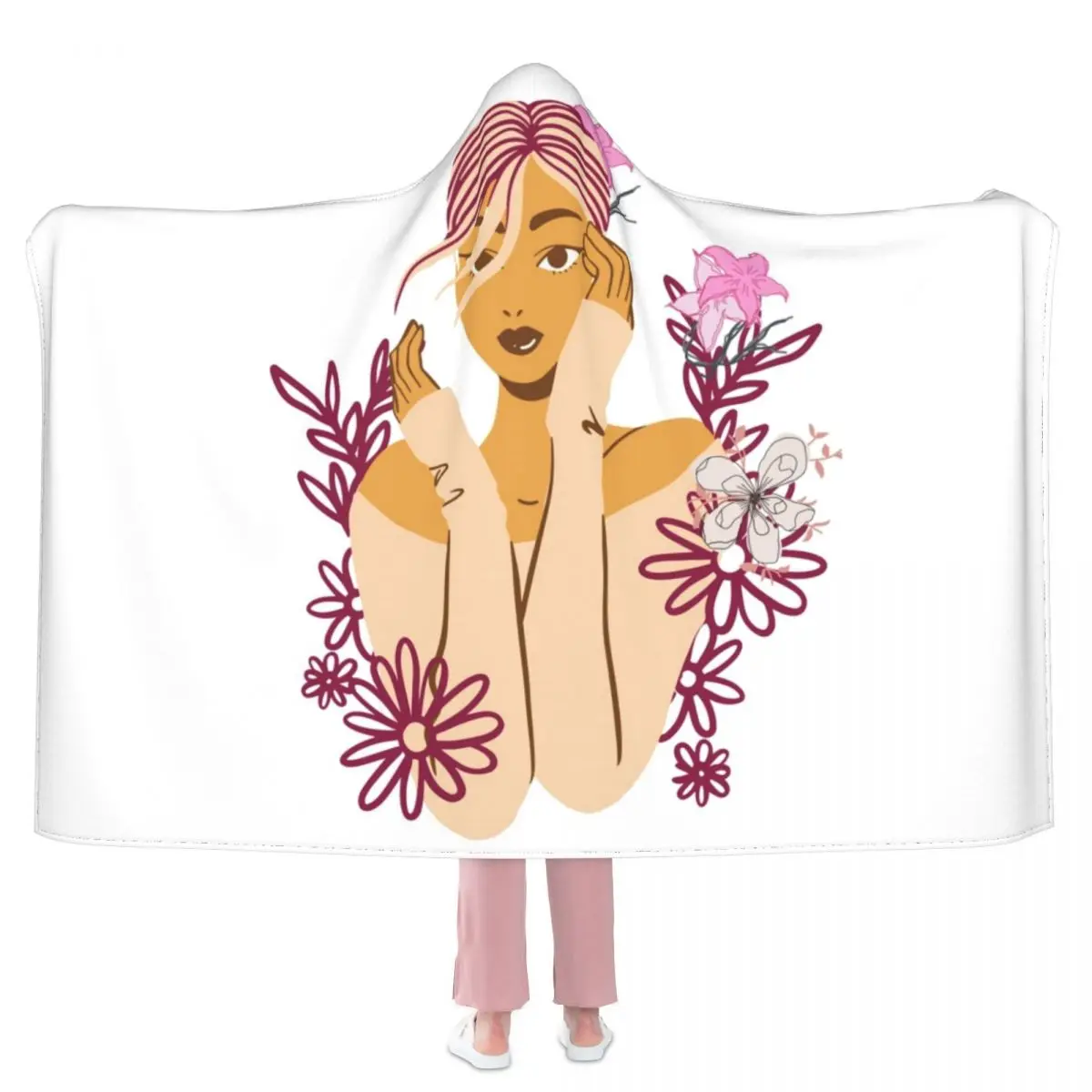 Doja Cat Pink покрывало с цветами singer music love look fan art Travel Soft капюшоном дешевое пушистое
