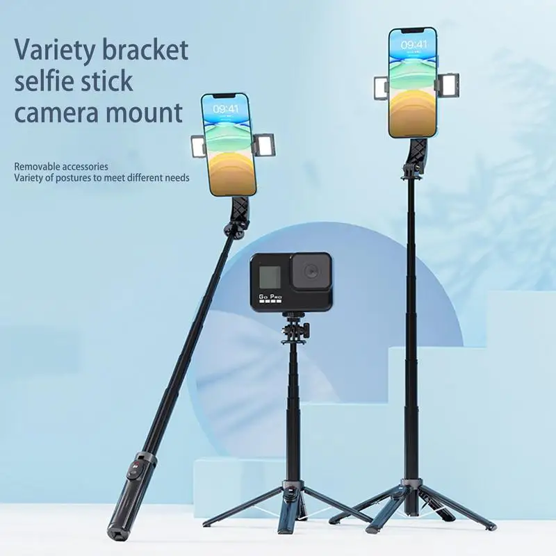 

Selfie Stick Tripod With Remote Camera Phone Tripod Stand With Wireless Remote Aluminum Alloy Stick 4-Point Support Camera