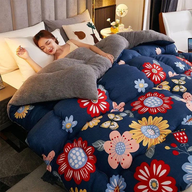 

Double Thicken Quilt Very Warm Winter Duvet Lamb Cashmere Wool Quilt Thicken Blanket Comforters Core for Double Bed Queen220x240