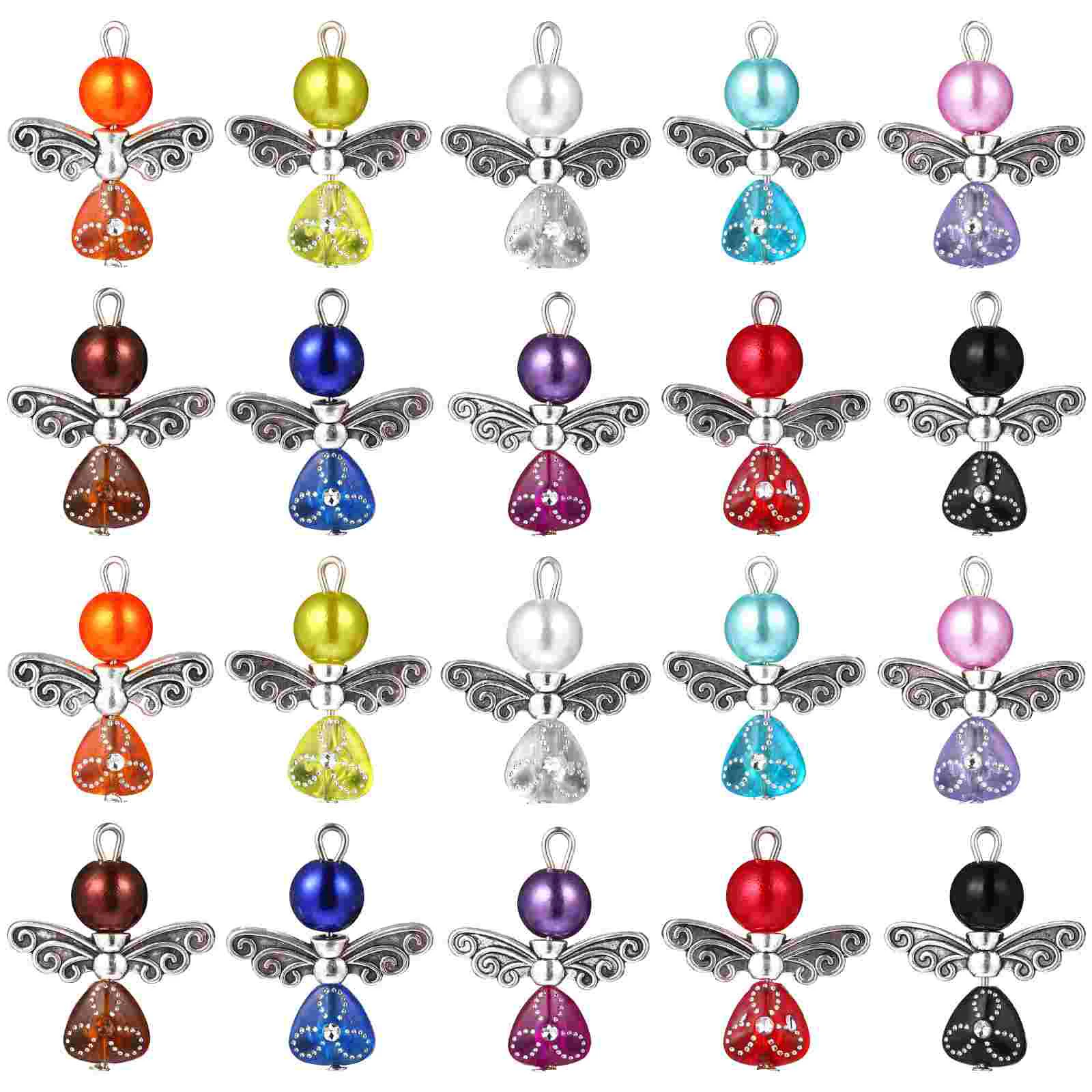 

20 Pcs Wing Pendant Accessories Charms Pendants Hand Jewelry Mini Angel Making Plastic Wings Hanging Bulk Crafts