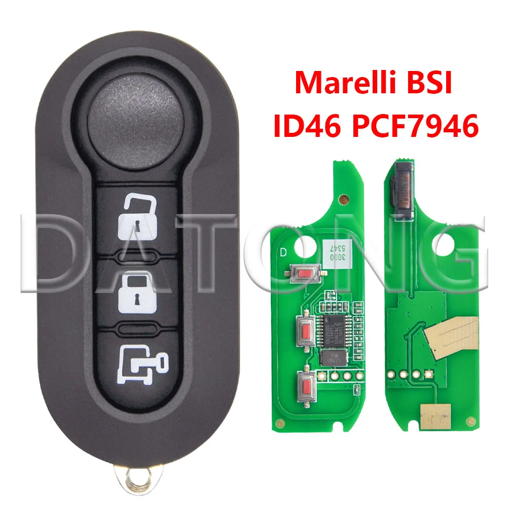 Автомобильный ключ Datong World для Fiat 500L Ducato Citroen Jumper Peugeot Boxer Marelli Fiat 500 Doblo Grande Punto Delphi PCF7946 433 МГц