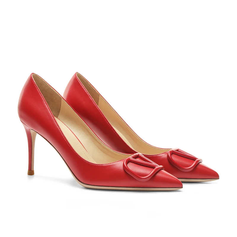 2023 Luxury Brand High Quality Women's High Heels Fashion Classic Pointy Pumps Wedding Shoes Leather Pointed 10CM Weding Shoes