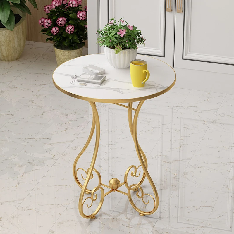 

Modern Luxury Coffee Table Marble Books Gold Iron Round Coffee Table Living Room Loft Furniture Muebles Living Room Furniture NU