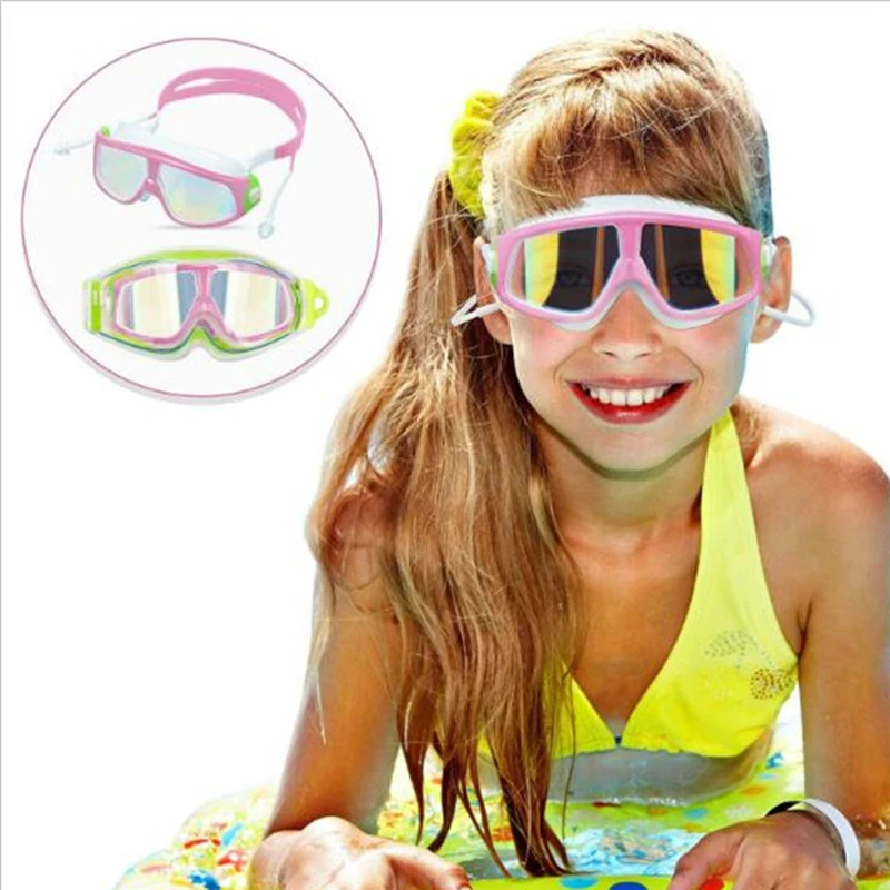 

Outdoor Swim Goggles Large frame waterproof and for Kids Anti-Fog UV Protection Swimming Glasses for 8-13 Years Children