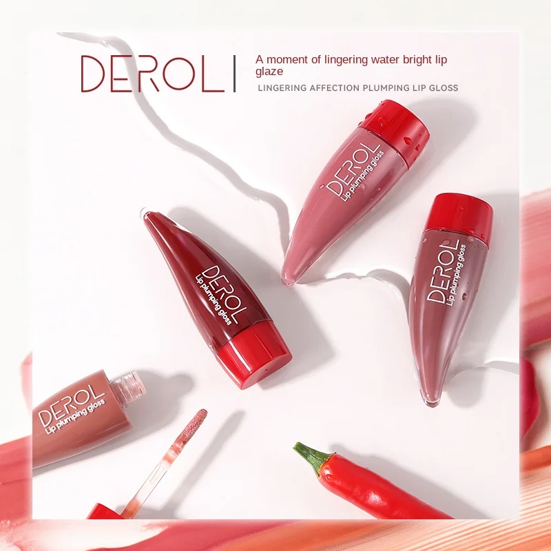 

DEROL Ginger Mint Lip Glaze Daily Plumping Nourishing Non-Fading Lip Colour Chilli Lip Plumper Lip Gloss Cosmetics