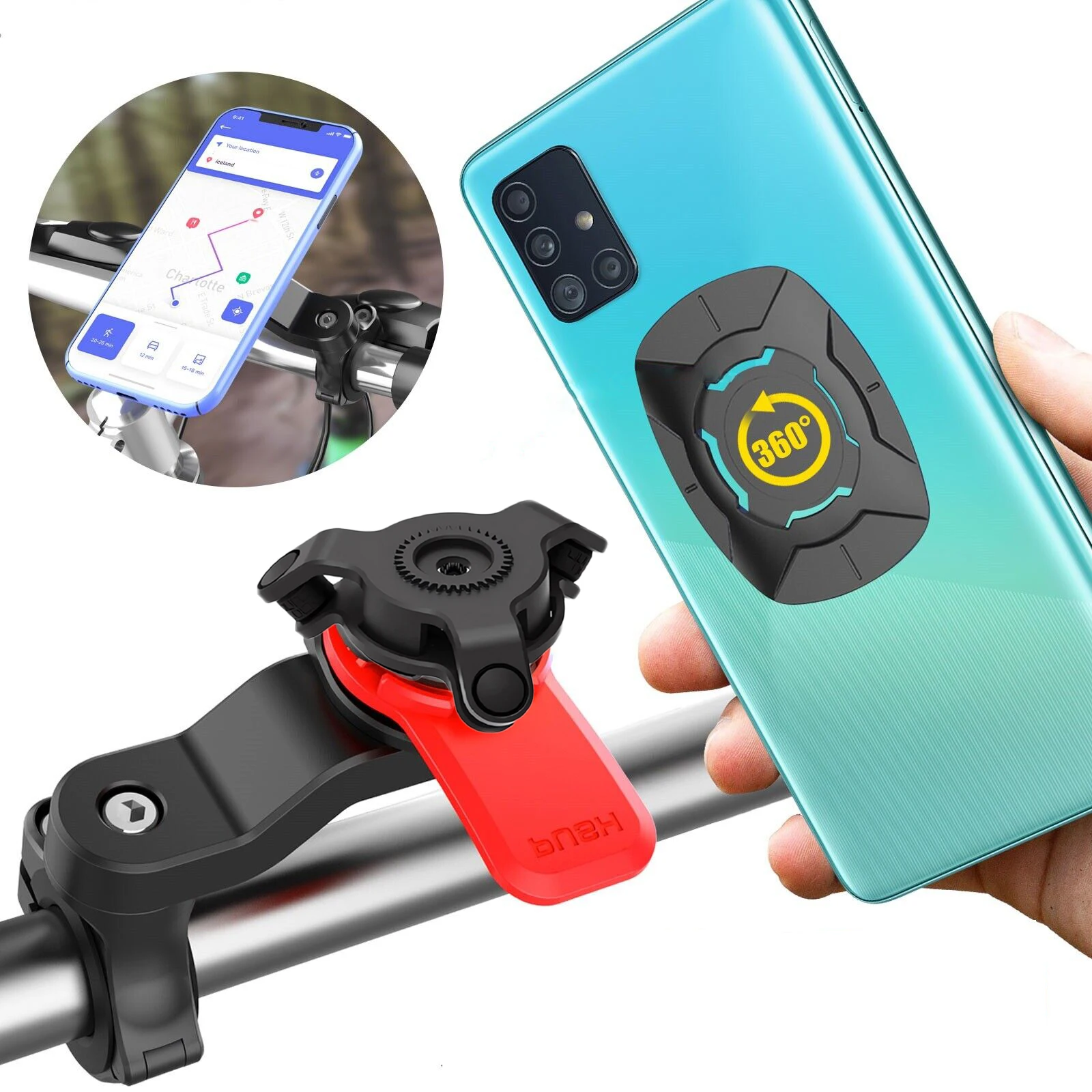 

Motorcycle Bike Phone Mount Holder with Adapter Bicycle Phone Bracket for Bike Stem Quick Lock Mountain Bike Cell Phone Clip