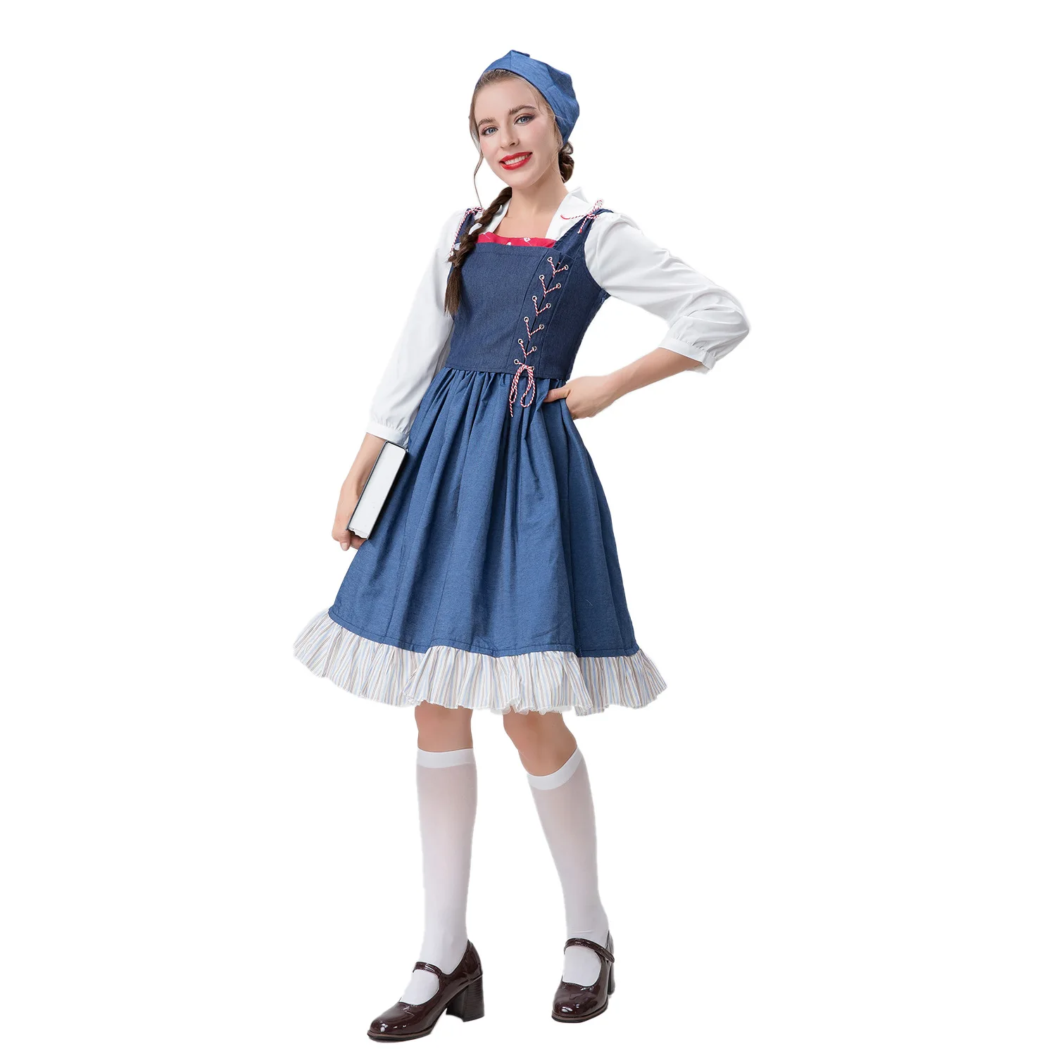 

Halloween Costume European and American Manor Maid Costume Cos Costume Maid Costume Long Skirt Costume Beer Costume