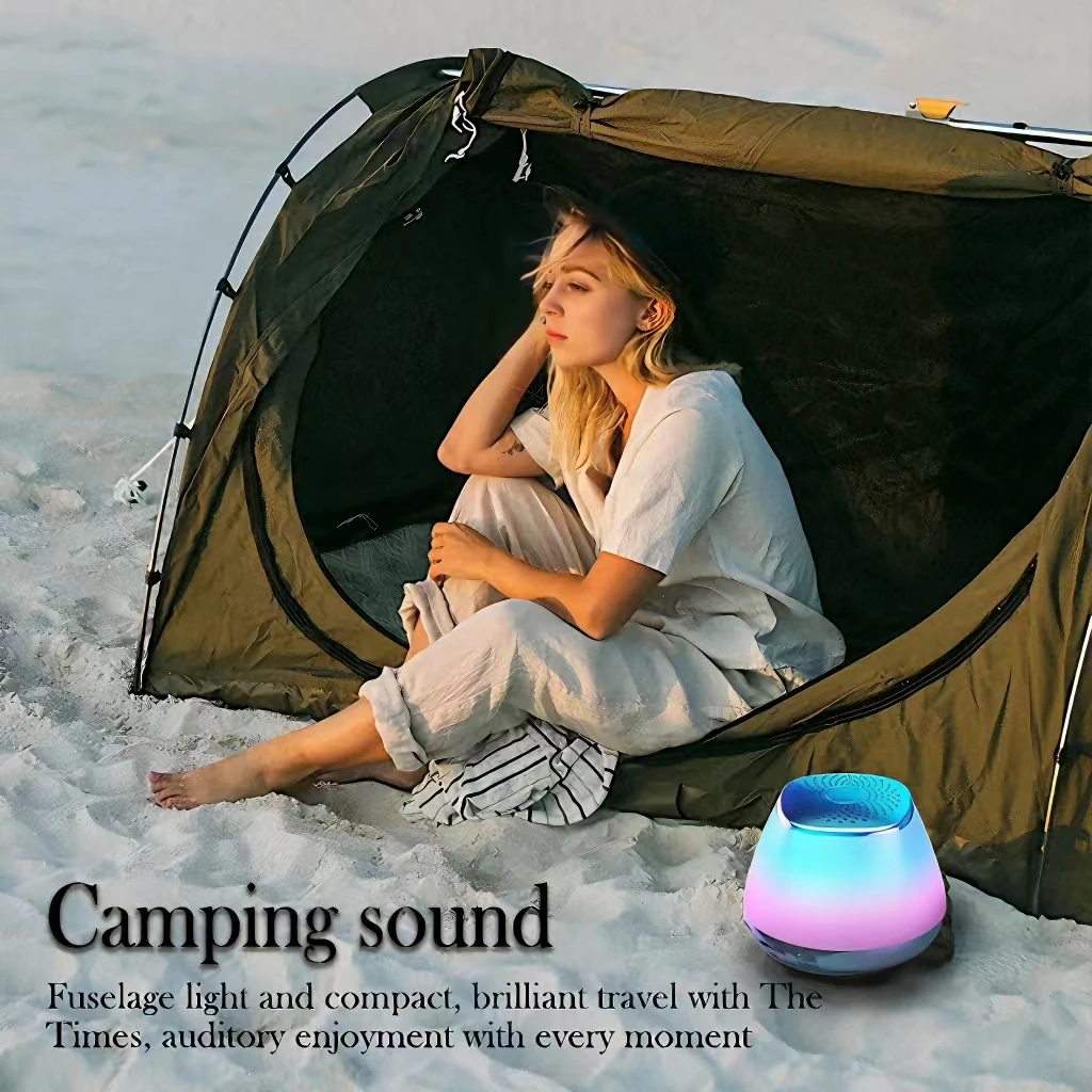 

YPAY Speaker Bluetooth RGB Atmosphere Lights Wireless Bluetooth Speaker Portable Loudspeaker Box FT Plug-In Subwoofer