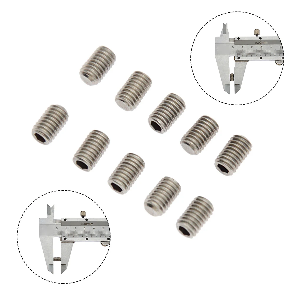 

M5 Grub Screws 0.8cm/0.3inch Heigth FCS Fin Plug Screws Silver Stainless Steel