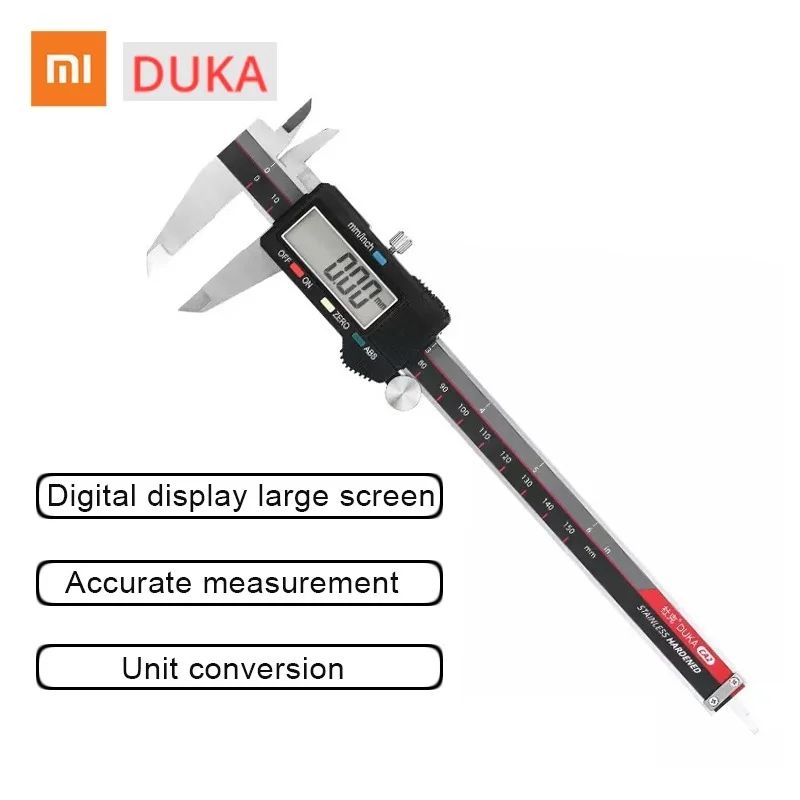 

Цифровой штангенциркуль Xiaomi DUKA CA2, 150 мм, 6-дюймовый ЖК-дисплей, Электронный штангенциркуль с нониусом, микрометр, точный измерительный инстр...
