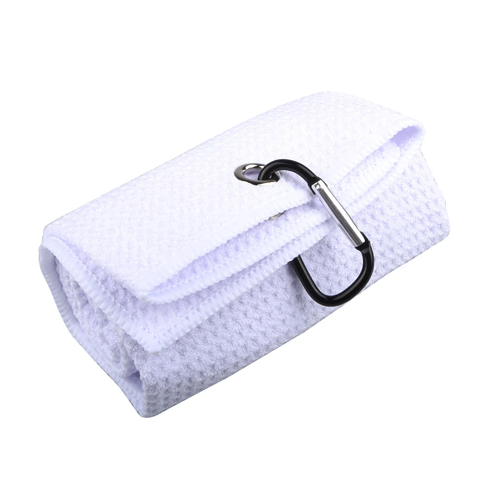 Golf Towel 40*60cm Black/Red/Bule/White/Gray Folded Microfiber For Golf Sports Yoga Golf Sports Training Supplies