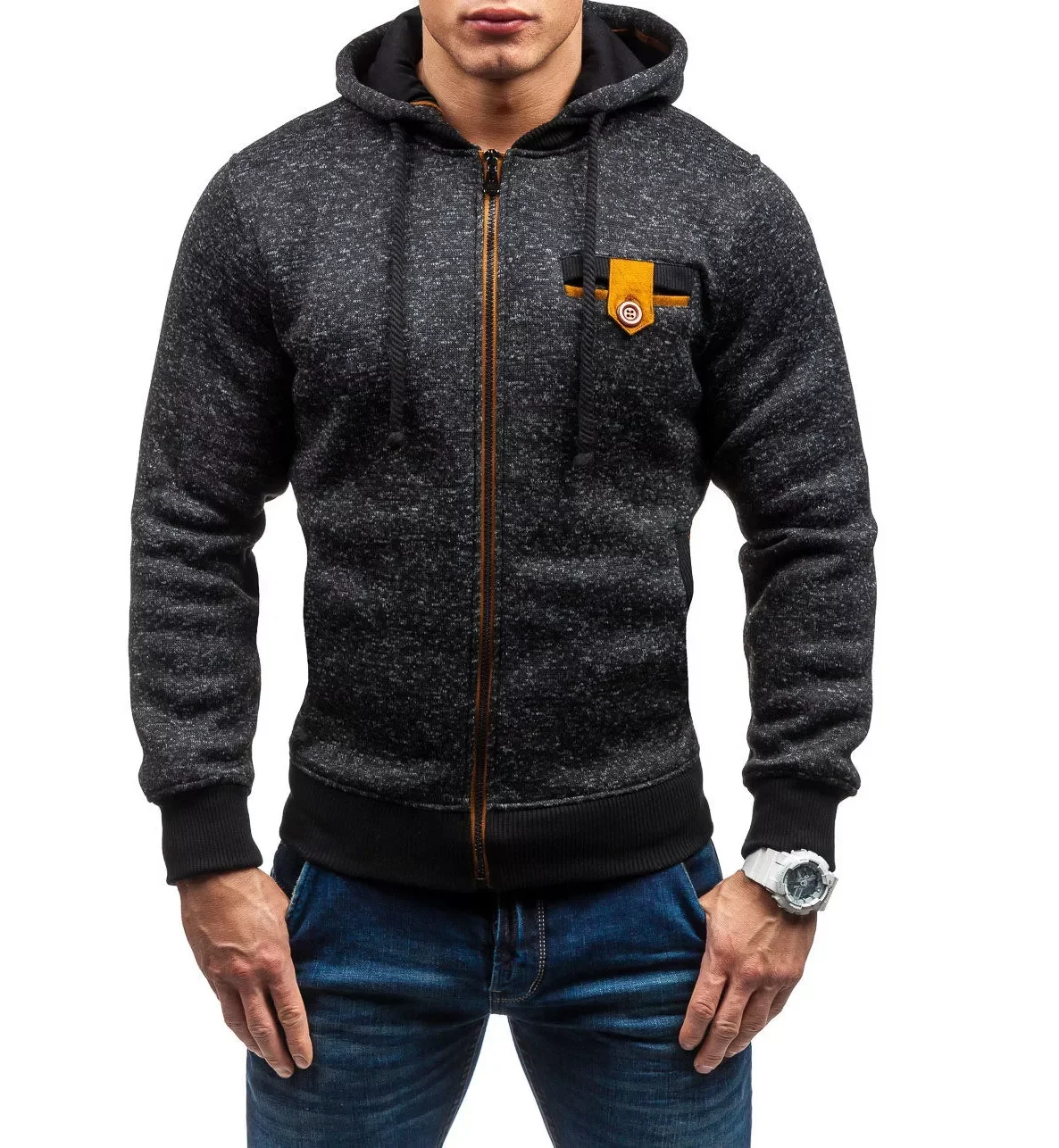 

Men Hoody Casual Solid Color Hoodie Male Sportswear 5XL Brand Men's Hoodies 2022 Spring Hooded Jackets Coats Zipper Sweatshirts