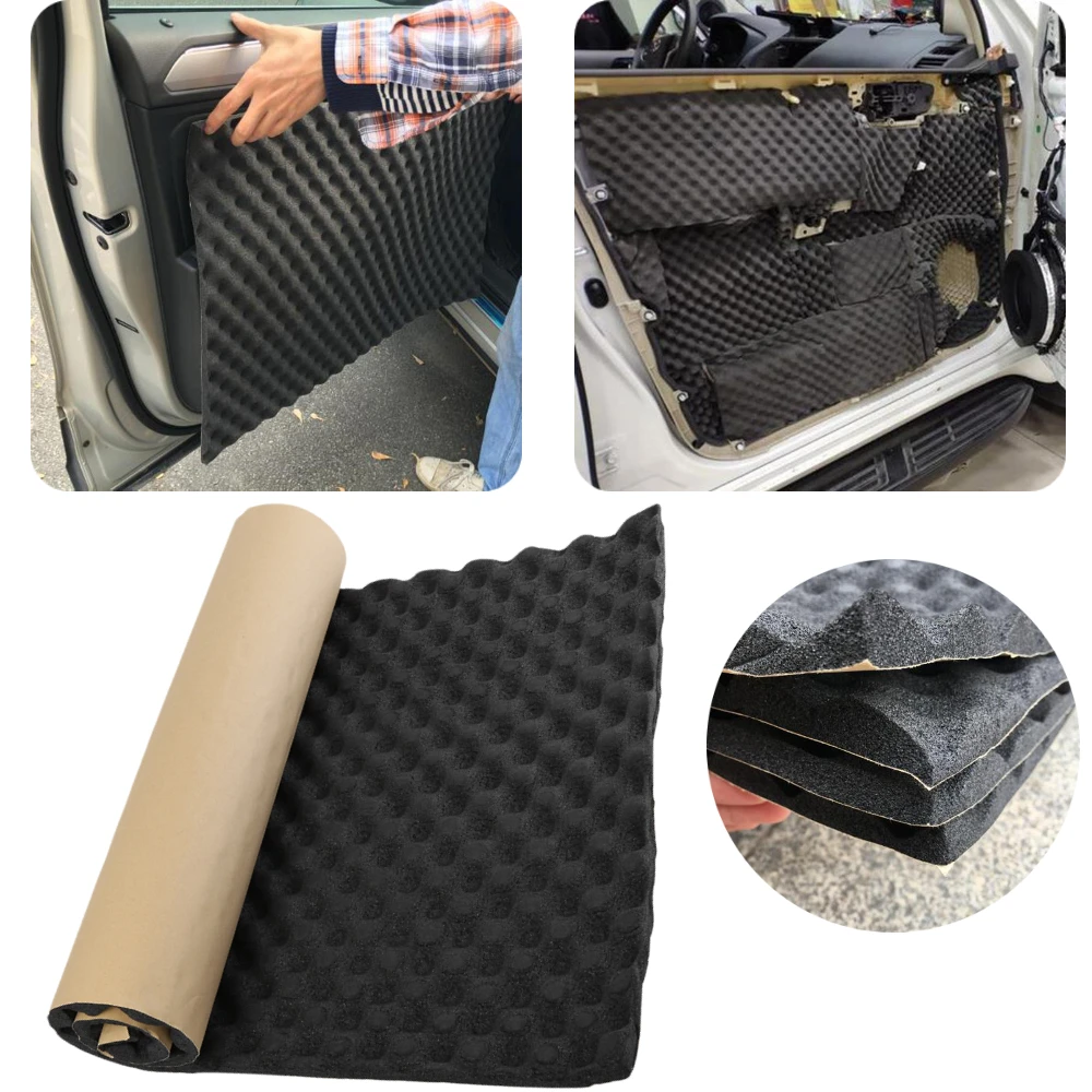 

Auto Studio Sound Acoustic Absorption Car Heatproof Wave Foam Deadener Car Soundproof Cotton Insulation Sound Deadening Mat