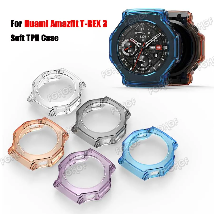 Фото Защитный чехол для Amazfit T-REX 3, бампер, мягкий корпус из ТПУ, рамка для Huami Amazfit T Rex 3, аксессуар для умных часов №1