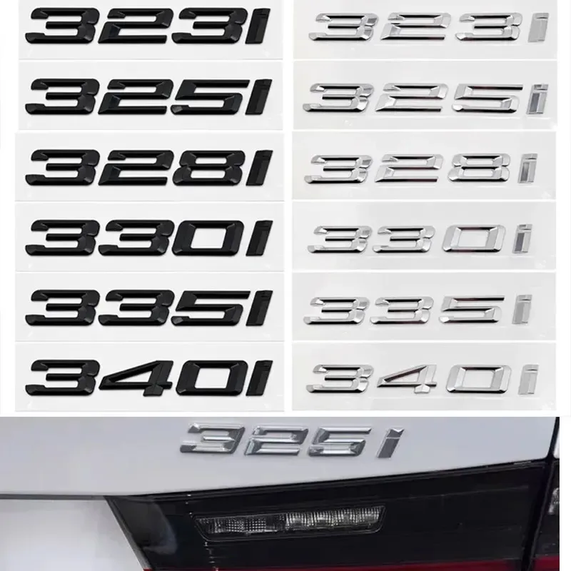 Фото 3D-буквы из ABS-пластика 316i 318i 320i 323i 325i 328i 330i 335i, наклейка-эмблема на задний багажник автомобиля для BMW серии 3 E30 E36 F30 F31 G20 G21 №2