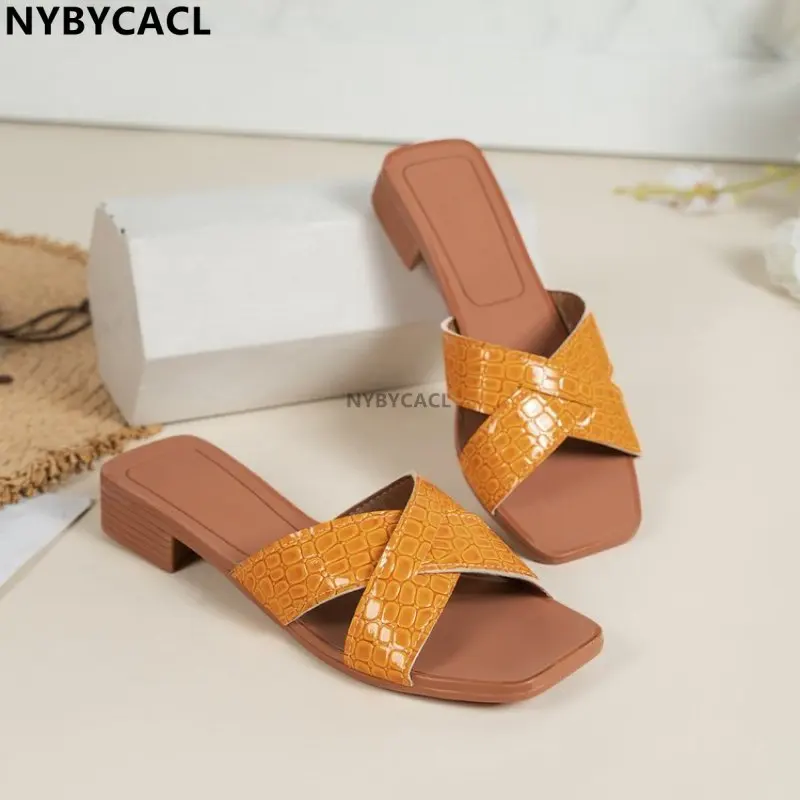 

Fashion Strange High Heels Sandals Women Summer 2023 Plus Size 41 42 Weave Female Slippers Fashion Yellow Open Toe Slides New