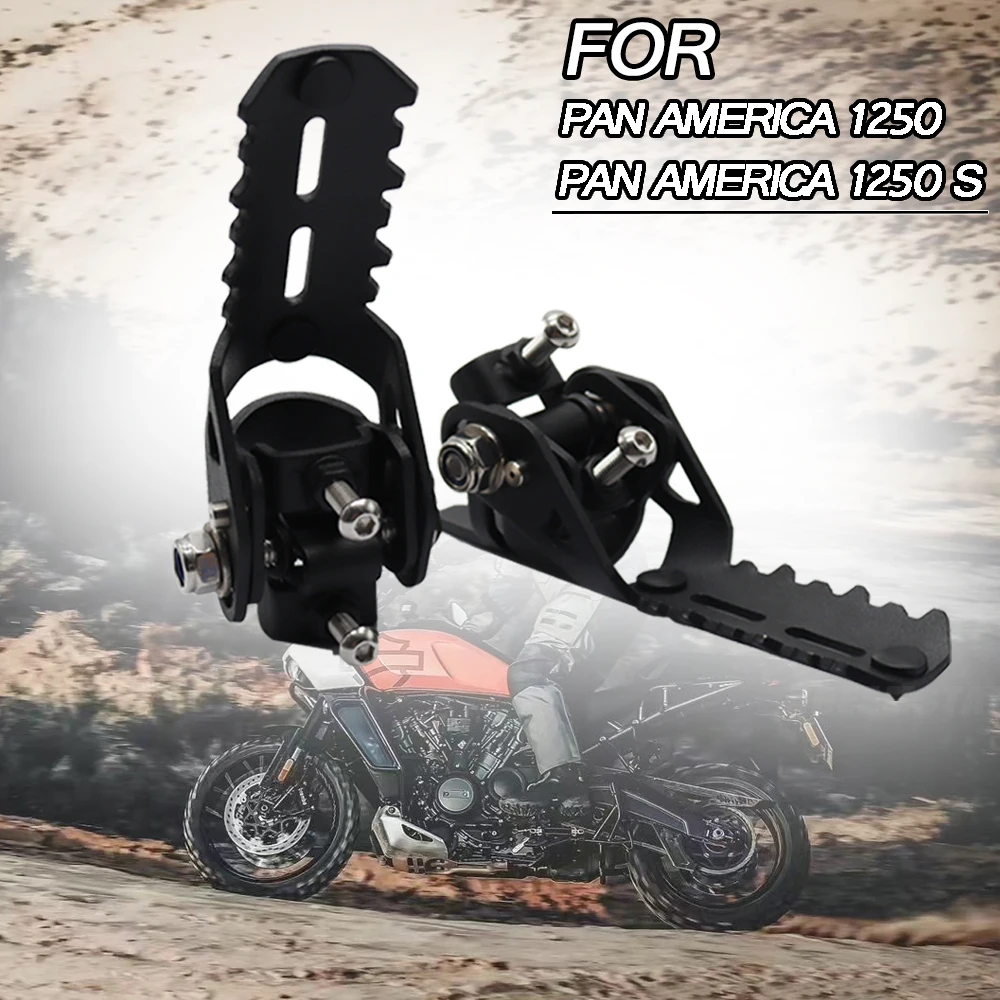 

NEW Motorcycle Highway Front Foot Pegs Folding Footrests Clamps For Harley PAN AMERICA 1250 PAN AMERICA 1250S 2020 2021