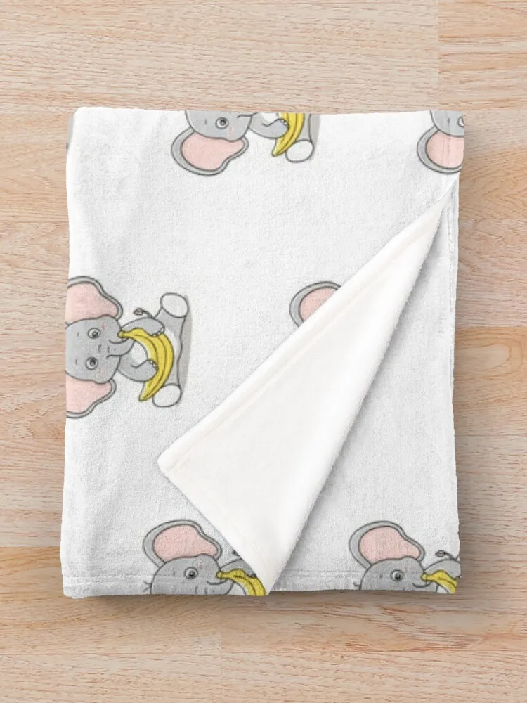 Каракули милого слона с бананом пледы термобелье для путешествий клетчатые