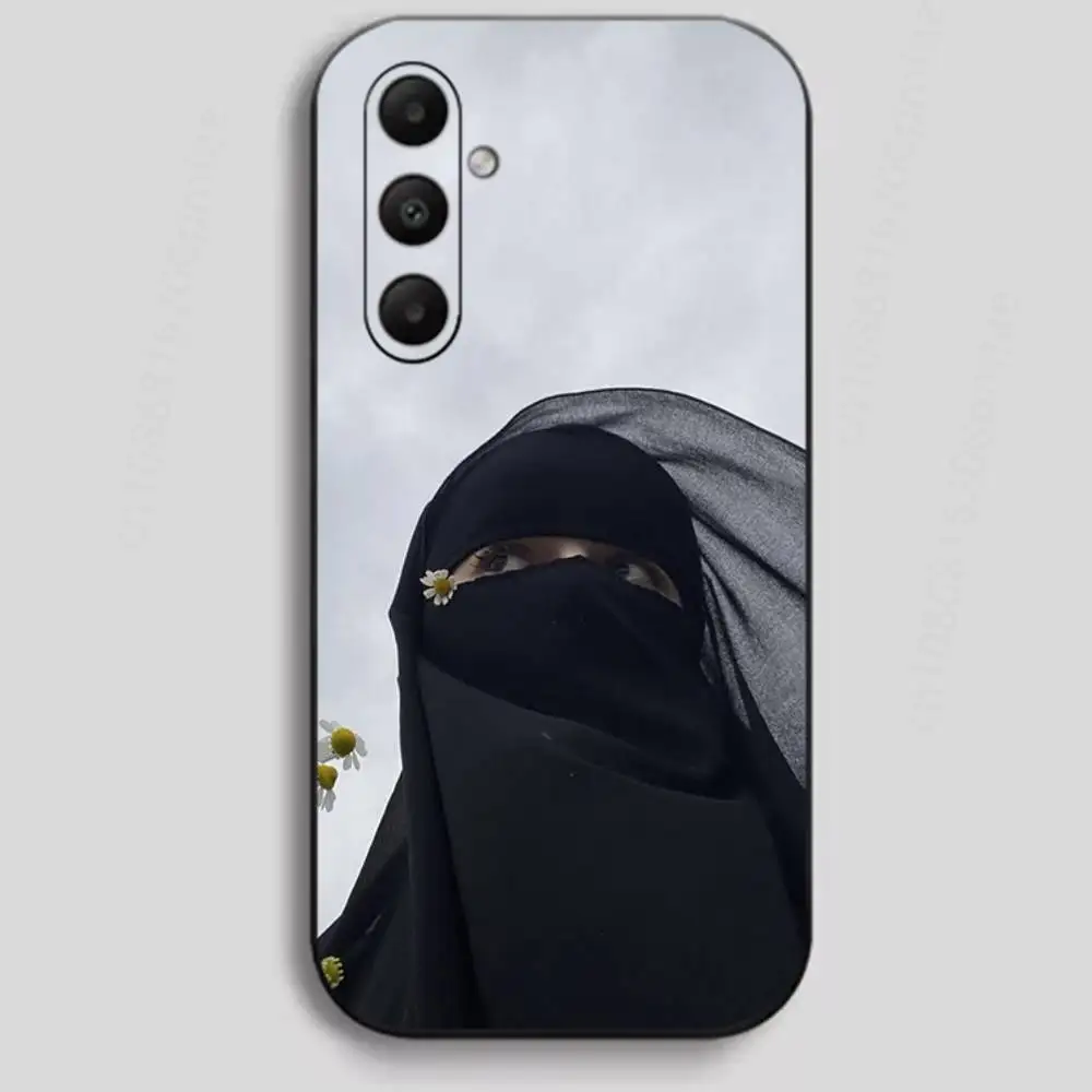 Фото Чехол для телефона для мусульманских и исламских девушек для Samsung Galaxy A73,23,53,33,24,72,22,52,32,54,A34, мягкий черный корпус №2