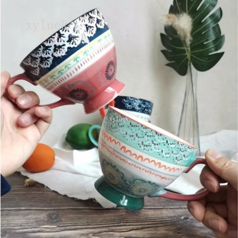 Ceramic Breakfast Cup High Appearance Level Mug Ceramic Bowl Oatmeal Milk Cup Coffee Cup Can Be Microwave Heated