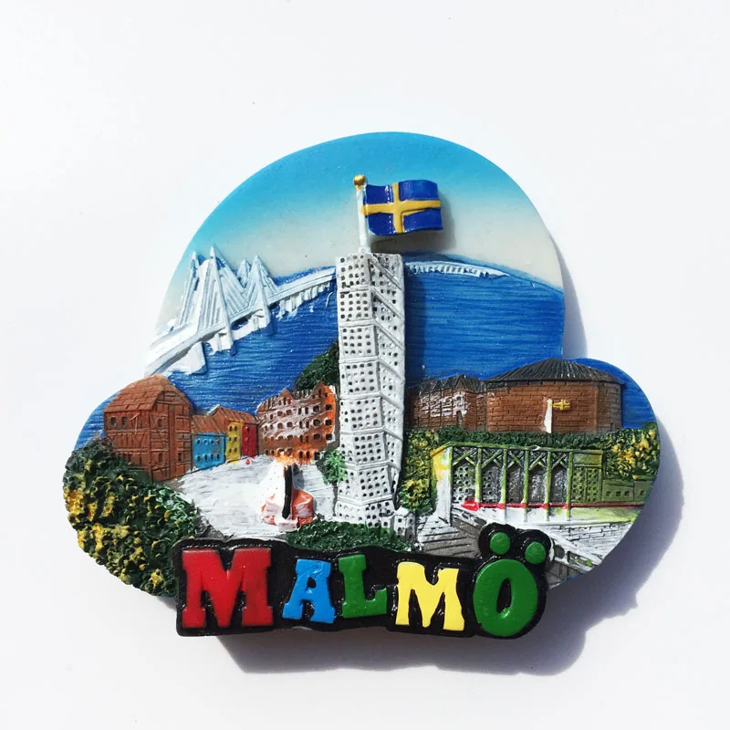 

Malmo Northern Europe, Sweden landmark scenery creative tourism commemorative decorative crafts gift magnet refrigerator magnets