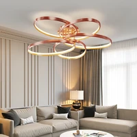 nordic luxury red ring living room chandeliers led home circle atmosphere primary lamp and secondary bedroom room ceiling lamps