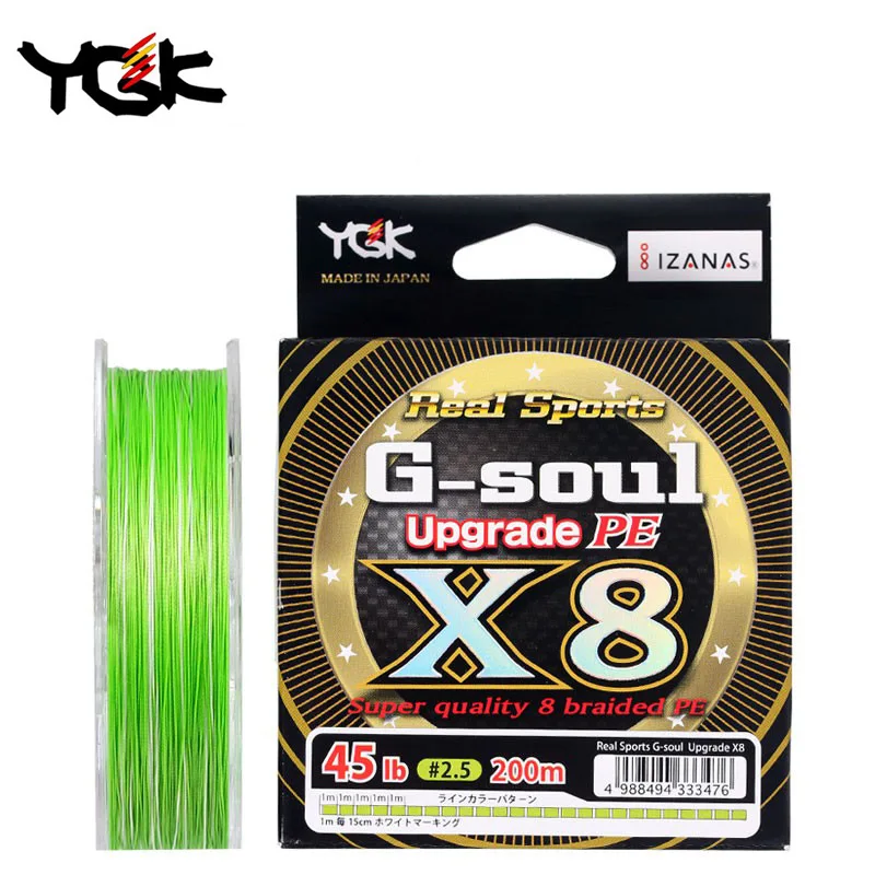 

Ygk G-Soul X8 Braid Fishing Line Super Strong 8 Strands Multifilament Pe Line 150M 200M Lure High Stength Fishing Accessories