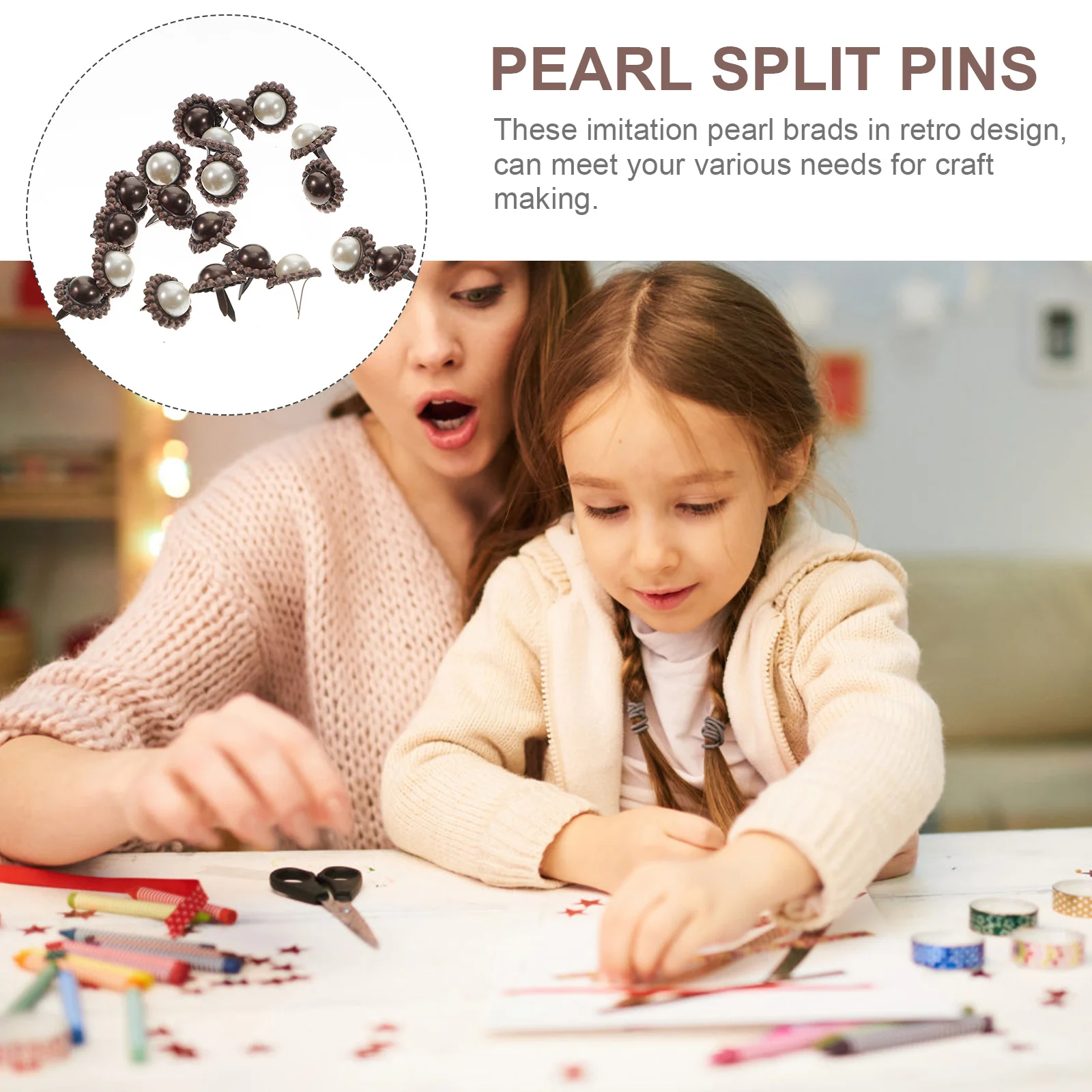 20 шт. круглые застежки для бумаги в стиле ретро разъемные булавки с жемчугом