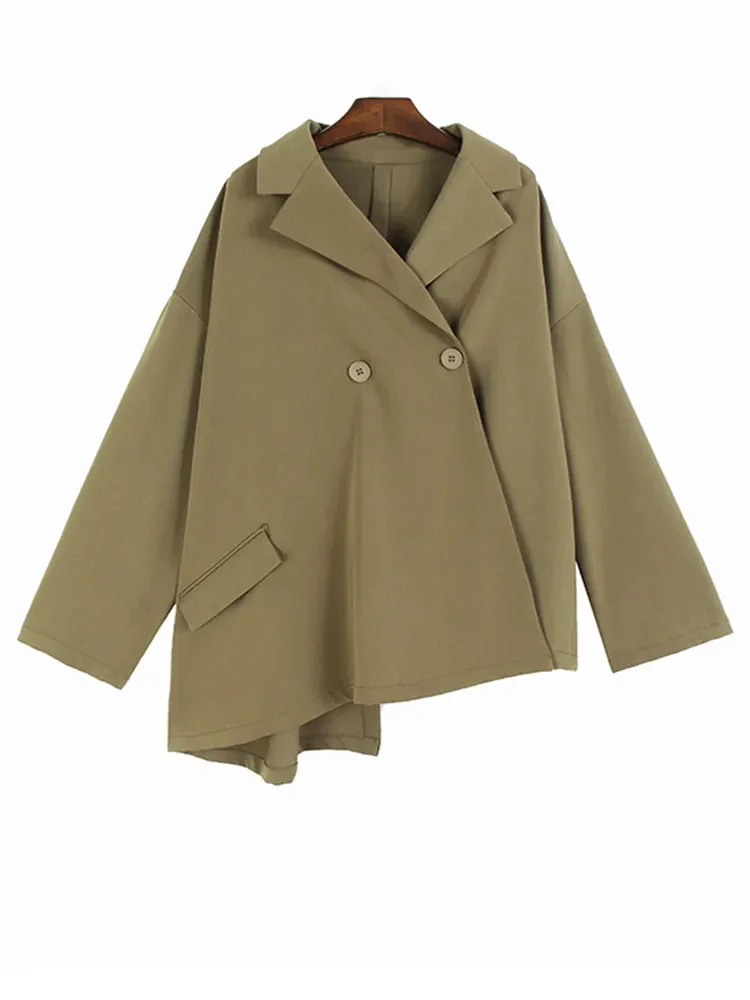 Женская Асимметричная куртка цвета хаки