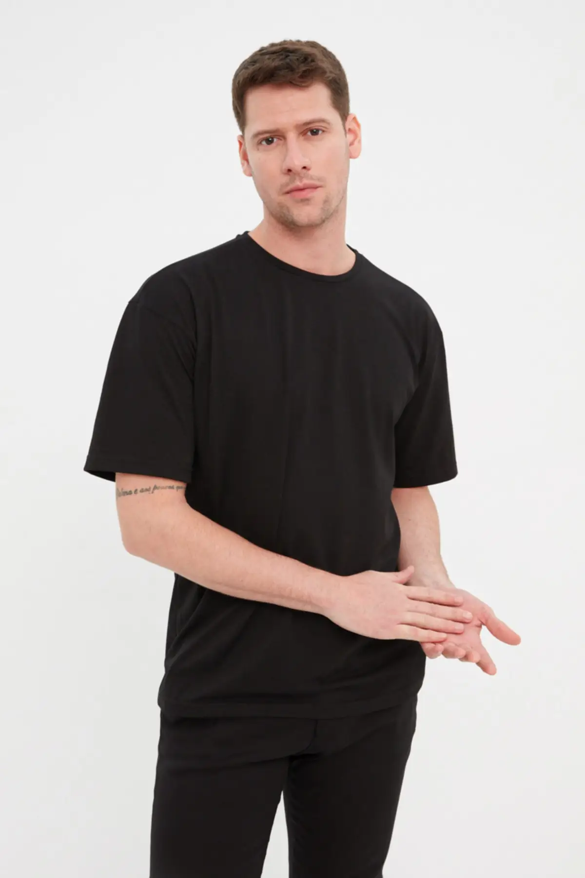 

Men's Relaxed Fit Bike Collar Short Sleeve Printed T-Shirt TMNSS22TS0284