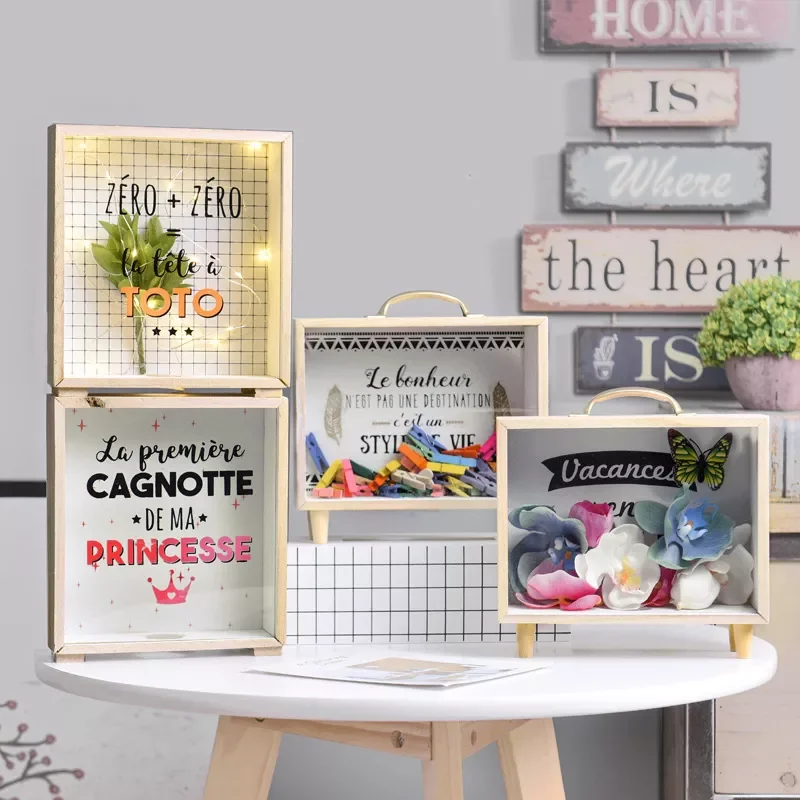 

Case Piggy Bank Money Coin Stamp Collecting Desktop Decoration Accessories Stationery Storage Vintage Pen Box Home Decor