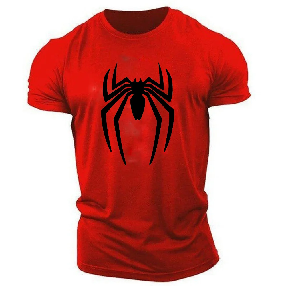 

Summer 3d printed spider adult crewneck short sleeve large size men's T-shirt casual sports fashion loose quick dry comfortable
