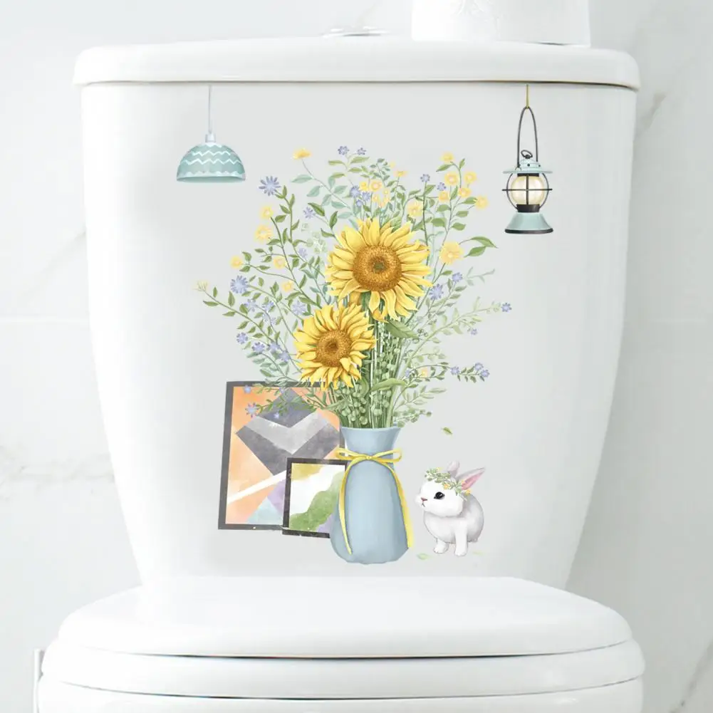 

Cartoon Wall Sticker Creative Cartoon Toilet Lid Sticker Long-lasting Wall Decal for Bathroom Decor Long-lasting Toilet Sticker
