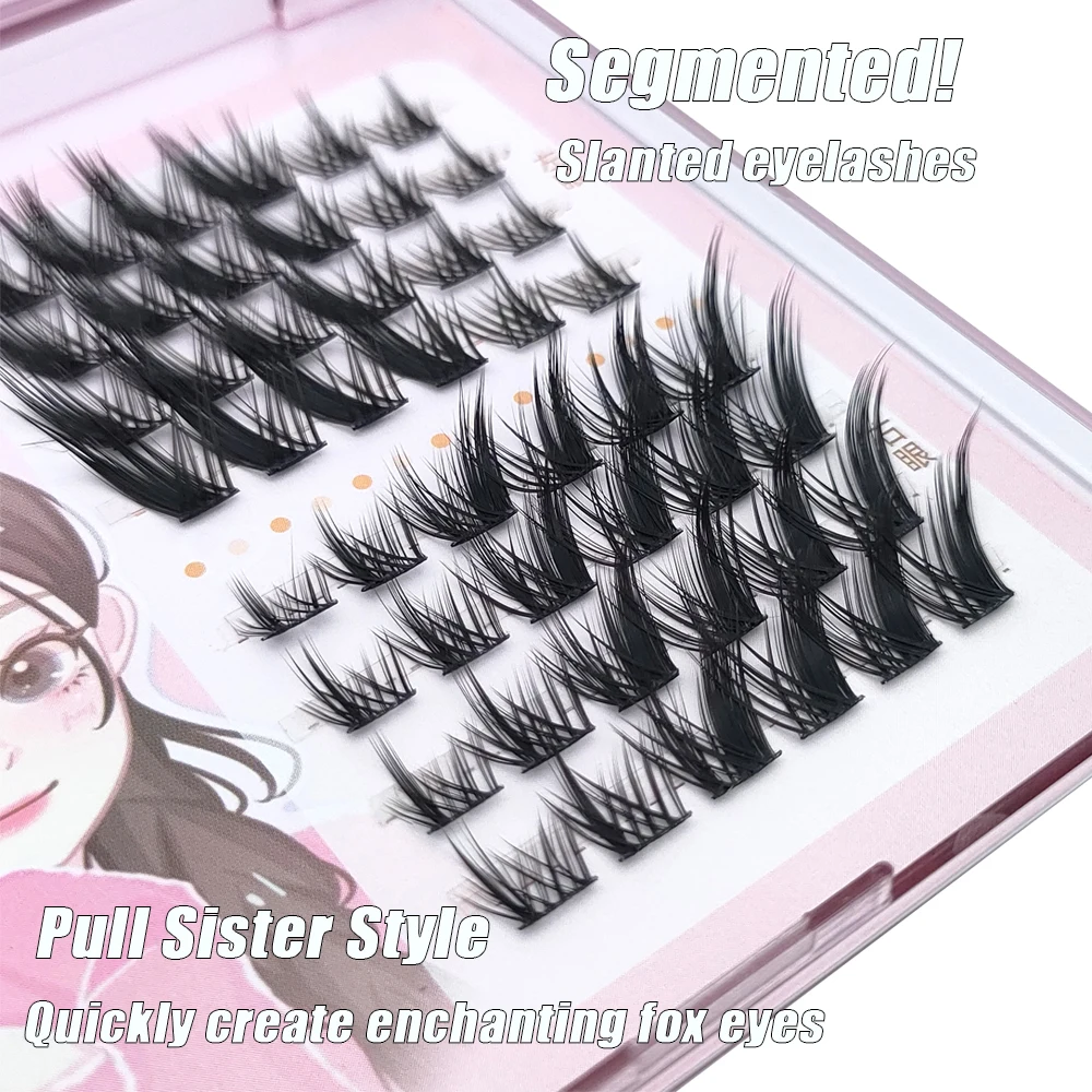8 рядов 3D пушистый одиночный кластер наращивание ресниц Сегментированный
