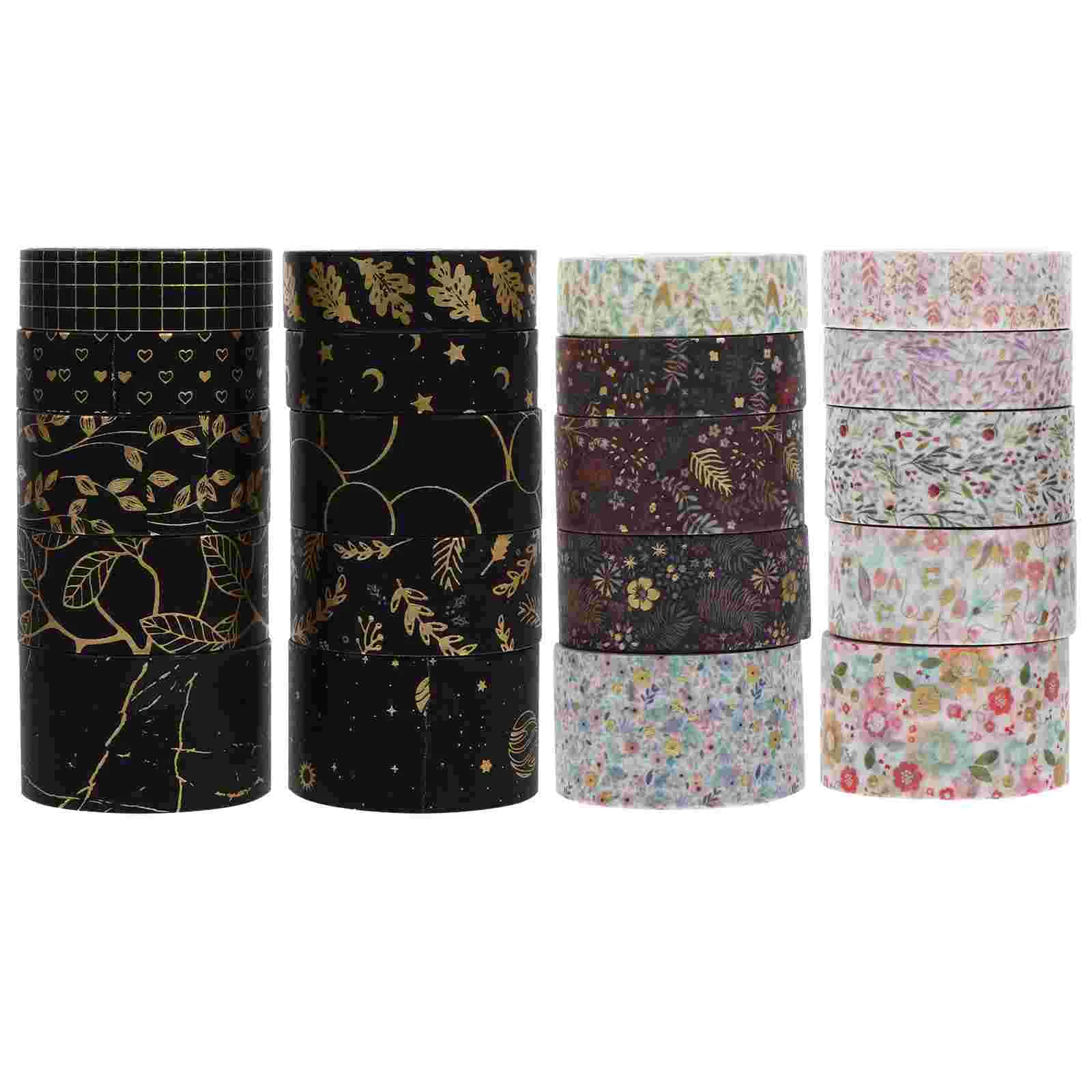 

20Rolls Washi Tapes Delicate Decorative Masking Tapes Paper Tape for Crafts Scrapbook