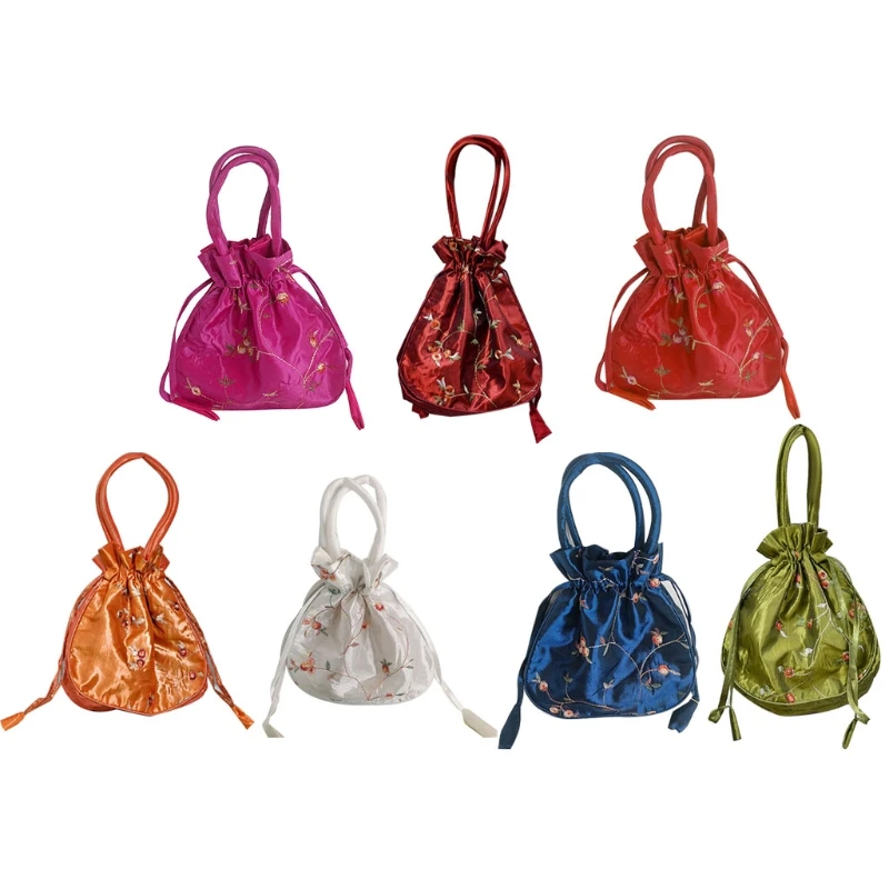 

Women Vintage Handbag Lady Floral Embroidered Tote Satchel Purse