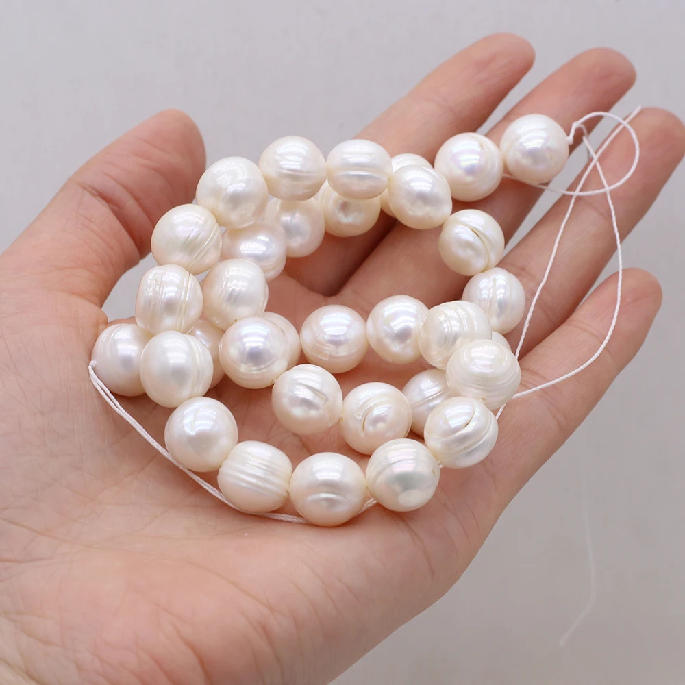 

Fine Natural Freshwater Cultured Pearls Beads Arhat Punch Pearl for Women Jewelry Making Elegant Bracelet DIY Necklace 13 Inches