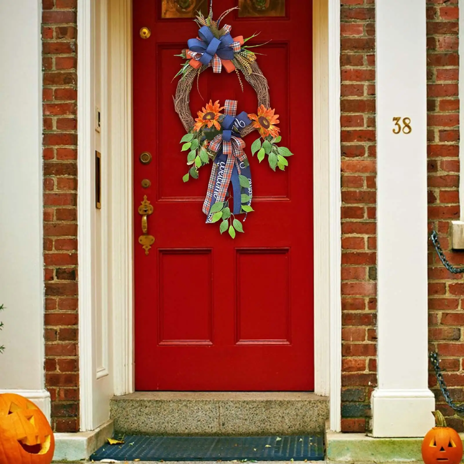 

Autumn Wreath Decor Artificial Flower Wreath for Celebration Corridors Patio